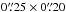 Mathematical equation: \hbox{$0\farcs25 \times 0\farcs20$}