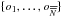 Mathematical equation: \hbox{$\{o_{1}, \ldots, o_{\overline{\overline{N}}}\}$}