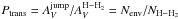 \hbox{$P_\mathrm{trans} = A_{V}^\mathrm{jump}/A_{V}^\mathrm{H-H_2} = N_\mathrm{env}/N_\mathrm{H-H_2}$}