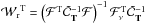 Mathematical equation: \hbox{${\cal W_{\rm r}}^{\rm T} = \left({\cal F}^{\rm T} {\tilde {\cal C}}^{-1}_{\bf T} {\cal F} \right)^{-1} {\cal F}^{\rm T}_\nu {\tilde {\cal C}}^{-1}_{\bf T} $}