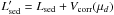 Mathematical equation: \hbox{$L'_{\rm sed} = L_{\rm sed} + V_{\rm corr}(\mu_d)$}