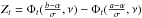 Mathematical equation: \hbox{$Z_t=\Phi_t(\frac{b-\alpha}{\sigma}, \nu)-\Phi_t(\frac{a-\alpha}{\sigma}, \nu)$}