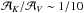 Mathematical equation: \hbox{$\mathcal{A}_K/\mathcal{A}_V \sim 1/10$}