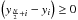 Mathematical equation: \hbox{$\left( y_{\frac{N}{2}+i} - y_{i}\right) \geq 0$}