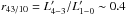 Mathematical equation: \hbox{$r_{43/10}=L^\prime_{4-3}/L^\prime_{1{-}0}\sim0.4$}