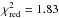 Mathematical equation: \hbox{$\chi^2_{\rm red} = 1.83$}