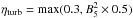 Mathematical equation: \hbox{$\eta_{\rm turb} = \max (0.3, B_5^2 \times 0.5)$}