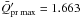 Mathematical equation: \hbox{$\bar{Q}'_{\text{pr~max}} = 1.663$}