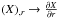Mathematical equation: \hbox{$(X)_{,r}\rightarrow\frac{\partial X}{\partial r}$}
