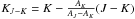 Mathematical equation: \hbox{$K_{J-K} = K - \frac{A_K}{A_J - A_K} (J-K)$}