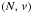 Mathematical equation: \hbox{$\left( N\text{, }\nu \right) $}