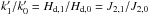 Mathematical equation: \hbox{$k_{1}^{\prime }/k_{0}^{\prime }=H_{\rm d,1}/H_{\rm d,0}=J_{2,1}/J_{2,0}$}