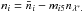 Mathematical equation: \hbox{$n_{i}=\bar{n}_{i}-m_{i5}n_{\lambda ^{\ast }.}$}