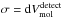 Mathematical equation: \hbox{$\sigma = {\rm d}V_{\rm mol}^{\rm detect}$}
