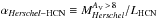 Mathematical equation: \hbox{$\alpha_{\textit{Herschel}-{\rm HCN}} \equiv M_{\textit{Herschel}}^{A_{\rm V}\,>\,8}/L_{\rm HCN}$}