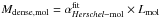 Mathematical equation: \hbox{$M_{\rm dense,mol} = \alpha_{{\it Herschel}-{\rm mol}}^{\rm fit} \times L_{\rm mol}$}