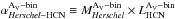 Mathematical equation: \hbox{$\alpha_{\textit{Herschel}-{\rm HCN}}^{\rm A_V-bin} \equiv M_{\textit{Herschel}}^{\rm A_V-bin} \times L_{\rm HCN}^{\rm A_V-bin}$}