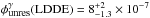 Mathematical equation: \hbox{$\phi_{\mbox{\tiny unres}}^\gamma(\mbox{LDDE})=8^{+2}_{-1.3}\times 10^{-7}$}