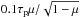 Mathematical equation: \hbox{$0.1 \tau_{\rm p} \mu / \sqrt{1-\mu}$}