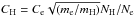 Mathematical equation: \hbox{$C_{\rm H} = C_{\rm e} \sqrt{(m_{\rm e}/m_{\rm H})} N_{\rm H}/N_{\rm e}$}