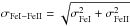 Mathematical equation: \hbox{$\sigma_{\rm FeI - FeII} = \sqrt{\sigma_{\rm FeI}^2 + \sigma_{\rm FeII}^2}$}