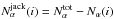 Mathematical equation: \hbox{$N_\alpha^{\rm jack}(i) = N_\alpha^{\rm tot} - N_\alpha(i)$}