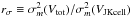 Mathematical equation: \hbox{$r_\sigma \equiv \sigma^2_m(V_\mr{tot})/\sigma^2_m(V_\mr{JKcell})$}
