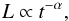 Mathematical equation: \begin{equation} L \propto t^{-\alpha}, \end{equation}