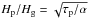 Mathematical equation: \hbox{$H_{\rm p}/H_{\rm g} = \sqrt{\tau_{\rm p}/\alpha}$}