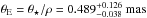 Mathematical equation: \hbox{$\theta_{\rm E} = \theta_{\star}/\rho = 0.489^{+0.126}_{-0.038}~{\rm mas}$}