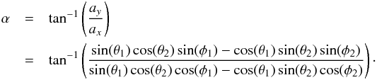 Mathematical equation: \hbox{$\vec{a}=\hat{n}_1\times\hat{n}_2$}