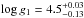 Mathematical equation: \hbox{$\log g_1 = 4.5^{+0.03}_{-0.13}$}
