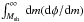 Mathematical equation: \hbox{$\int^{\infty}_{M_{\rm sh}}\,{\rm d}m ({{\rm d}\phi/ {\rm d}m})$}