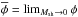 Mathematical equation: \hbox{$\overline{\phi}=\lim_{M_{\rm sh}\to 0}\phi$}