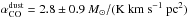 Mathematical equation: \hbox{$\alpha_{\rm CO}^{\rm dust} = 2.8\pm 0.9~M_{\sun}/({\rm K~km~s^{-1}~pc^2})$}
