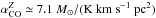 Mathematical equation: \hbox{$\alpha_{\rm CO}^Z \simeq 7.1~M_{\sun}/({\rm K~km~s^{-1}~pc^2})$}
