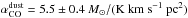 Mathematical equation: \hbox{$\alpha_{\rm CO}^{\rm dust} = 5.5\pm 0.4~M_{\sun}/({\rm K~km~s^{-1}~pc^2})$}