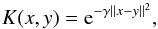 \appendix \setcounter{section}{2} \begin{equation} \label{eq:radialBasis} K(x,y) = {\rm e}^{-\gamma\lVert x-y\rVert^2}, \end{equation}