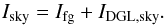 \begin{equation} I_{\rm sky} = I_{\rm fg}+I_{\rm DGL,sky}. \end{equation}