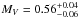 \hbox{$M_V=0.56^{+0.04}_{-0.06}$}