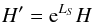 \appendix \setcounter{section}{2} \begin{equation} H' = \e^{L_S} H \end{equation}