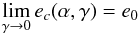 \appendix \setcounter{section}{3} \begin{equation} \lim_{\ga \rightarrow 0} e_c(\a,\ga) = e_0 \end{equation}