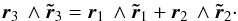 \begin{equation} \r_3\,\wedge \tr_3 = \r_1\,\wedge \tr_1 + \r_2\,\wedge \tr_2\cdot \label{eq.ang.1} \end{equation}