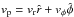 \hbox{$v_{\rm p}=v_{\mathrm{r}}\hat{r}+v_{\mathrm{\phi}}\hat{\phi}$}
