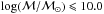 \hbox{$\log(\mathcal{M/M}_\odot)\leqslant10.0$}