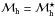 \hbox{$\mathcal{M}_\mathrm{h}=\mathcal{M}_\mathrm{h}^\star$}