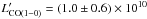\hbox{$L^{\prime}_{\rm CO(1-0)} = (1.0\pm0.6)\times10^{10}$}