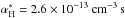 \hbox{$\alpha^{\ast}_{\rm H} = 2.6 \times 10^{-13}~\pcc\,\s$}