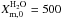 \hbox{$X^\mathrm{H_2O}_{{\rm m},0}=500$}
