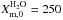 \hbox{$X^\mathrm{H_2O}_{{\rm m},0}=250$}